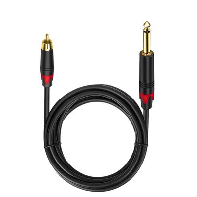 bodateng 1/2 6.35 mm to 1/2 R/CA Cable 1/4 inch TS Mono 6.35mm 6.5mm Adapter for Guitar Amplifier Mixer Mixing Console 4N OFC(1 to 1,10m)