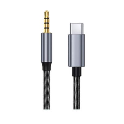 bodateng USB TY>pe C to 3.5 mm TRRS 4 Pole Aux Cable for Headphones Car HiFi Stereo Sound Audio Connector 1m 2m 300cm(TRRS Fishing net,0.2m)