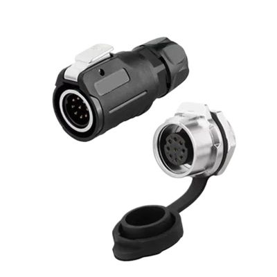 9-pin M16 size power signal connector male and female socket waterproof IP67