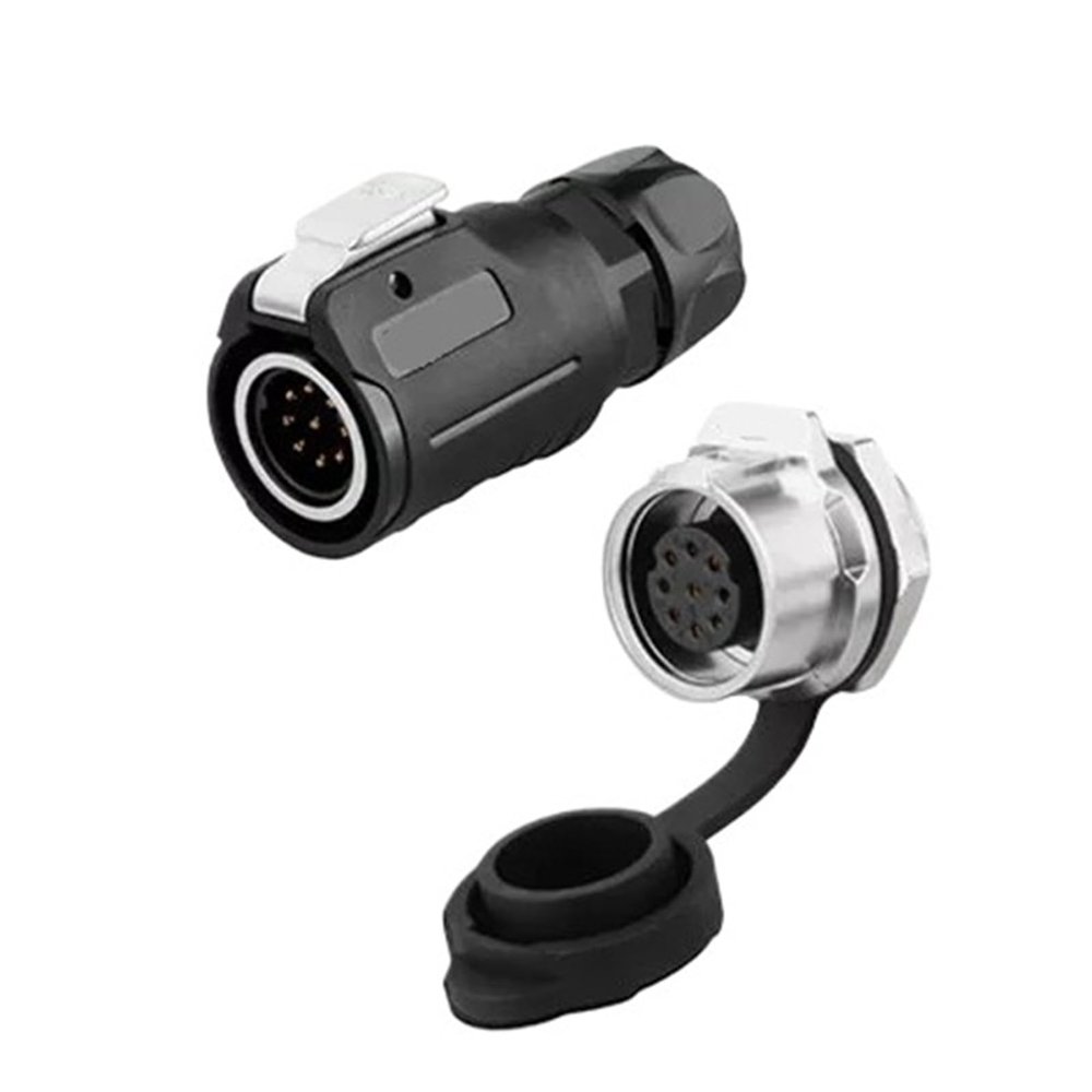 9-pin M16 size power signal connector male and female socket waterproof IP67
