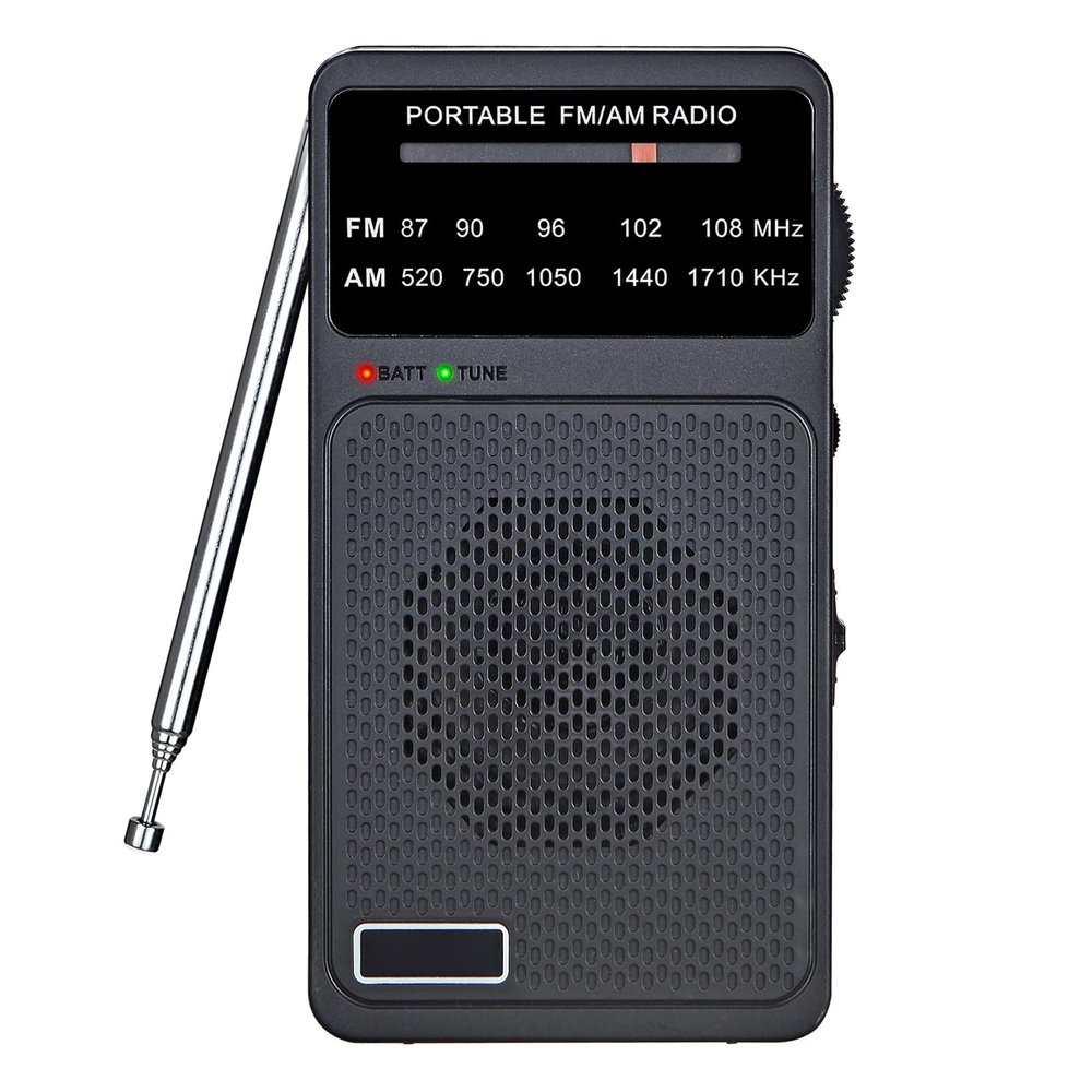 Yunseity AM FM Portable Radio, Small Radios with Earphone Jack, Belt Clip, Deliver Clear, Zero Distortion Audio, Compact Design, for Elder, Parents, Home, Camping. (Black)