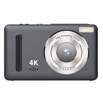 Asixxsix Digital Camera,64MP 4K 2.4 Inch HD Screen 18X Zoom Type C Camera, Video Recording 1200Mah Vlogging Camera for Teens Kids Boys Girls (Black)