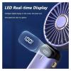 Handheld Fan Foldable Portable Neck Hanging 5 Speed USB Rechargeable Fan with Stand and Display Screen(N15-Green) view 3