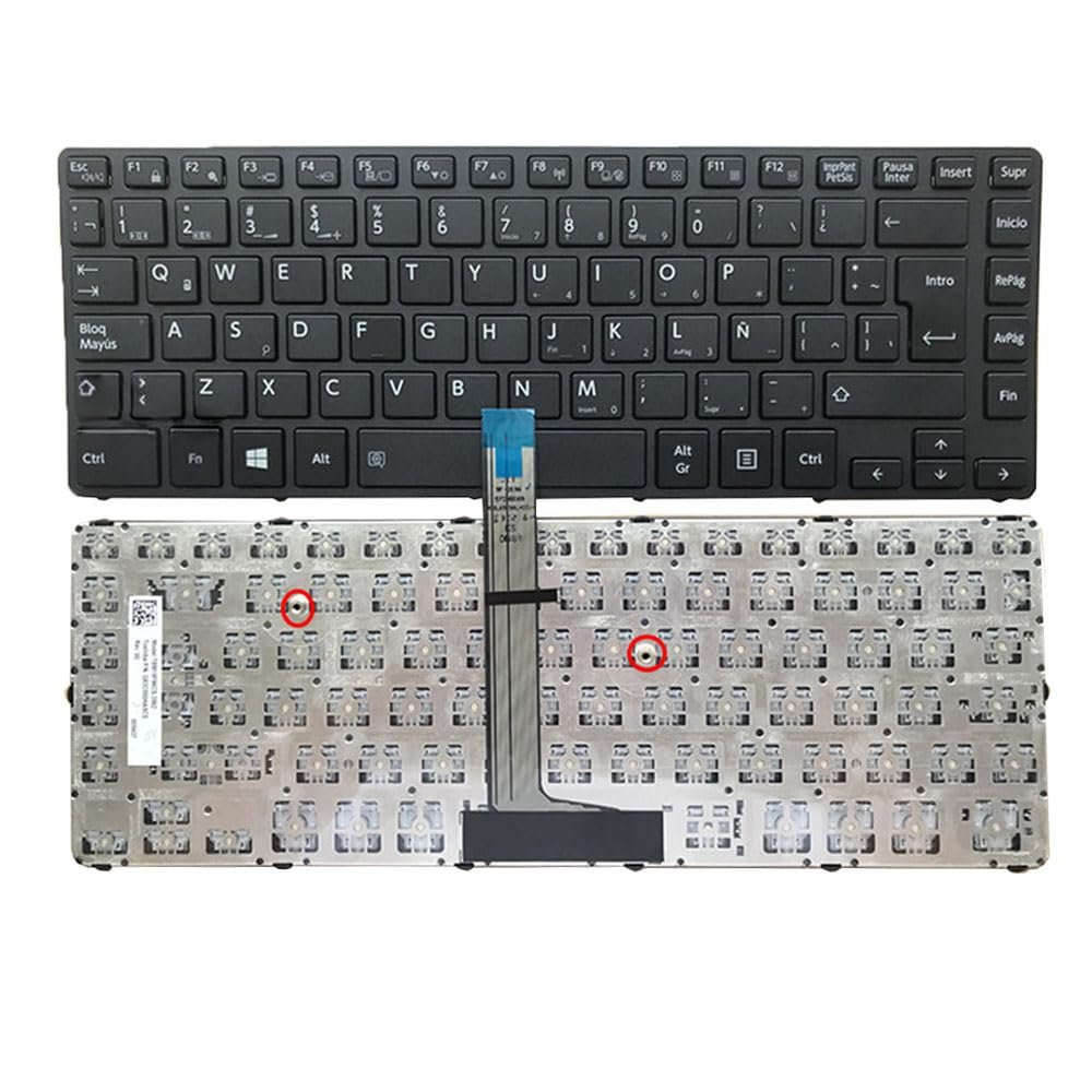 Laptop Keyboard for Toshiba Satellite Pro R40-C-105 R40-C-10U R40-C-10W R40-C-10X R40-C-10Z R40-C-110 R40-C-112 R40-C-11C Latin America LA Black Without Backlit&Pointing