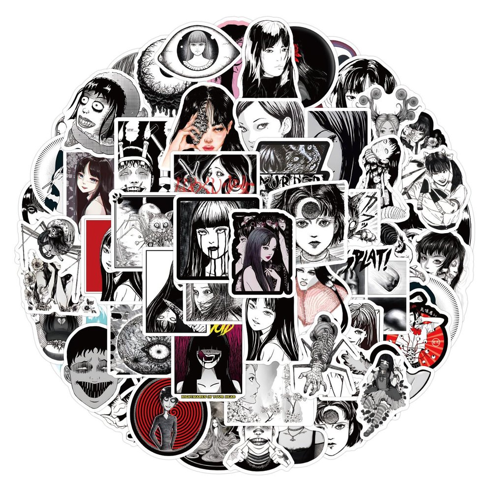 120Pcs Tomie Stickers Cool Junji Ito Manga Stickers, Vinyl Waterproof Terrifying Halloween Sticker for Laptop, Guitar, Water Bottle, Birthday Gifts for Girls, Kids, Teens (Tomie)