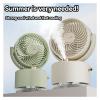 2025 Simple Humidifying Spray Small Fan Bedroom Desktop Rotation Adjustable USB Rechargeable Humidifier(Green) view 2