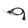 YWZBQL Wen ST 20Pin to USB3.0 Baffle Extension Cable 5Gb High Speed 2X USB 3.0 Back Panel Expansion Bracket for PC Motherboard(Black) view 1