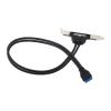 YWZBQL Wen ST 20Pin to USB3.0 Baffle Extension Cable 5Gb High Speed 2X USB 3.0 Back Panel Expansion Bracket for PC Motherboard(Black) view 3