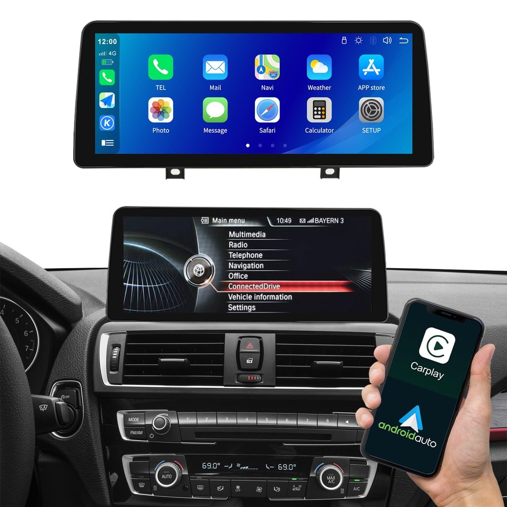 12.3" Ultra-Thin Car Screen Carplay for BMW 1&2 Series F20/F21/F22/F23 2012-2016 with NBT System Car Radio Bluetooth/Siri/Support Rear Camera