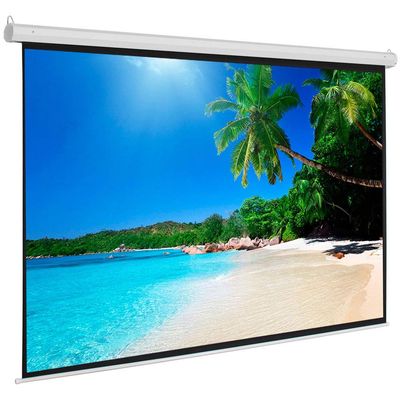100" Motorized Projector Screen, Indoor Outdoor 4:3 Manual Projector Screen, Wall/Ceiling Mounted, Portable HD Movie Screen for Office Home Theater Classroom TV Usage, Matte White
