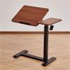 Adjustable Overbed Table with Hidden Wheels, Movable Laptop Desk & Flippable Panel, Minimalist Bedside Workbench for Stand-up Use (Green) view 1