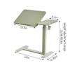 Adjustable Overbed Table with Hidden Wheels, Movable Laptop Desk & Flippable Panel, Minimalist Bedside Workbench for Stand-up Use (Green) view 2