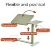 Adjustable Overbed Table with Hidden Wheels, Movable Laptop Desk & Flippable Panel, Minimalist Bedside Workbench for Stand-up Use (Green) view 3