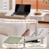 Adjustable Overbed Table with Hidden Wheels, Movable Laptop Desk & Flippable Panel, Minimalist Bedside Workbench for Stand-up Use (Green) view 4