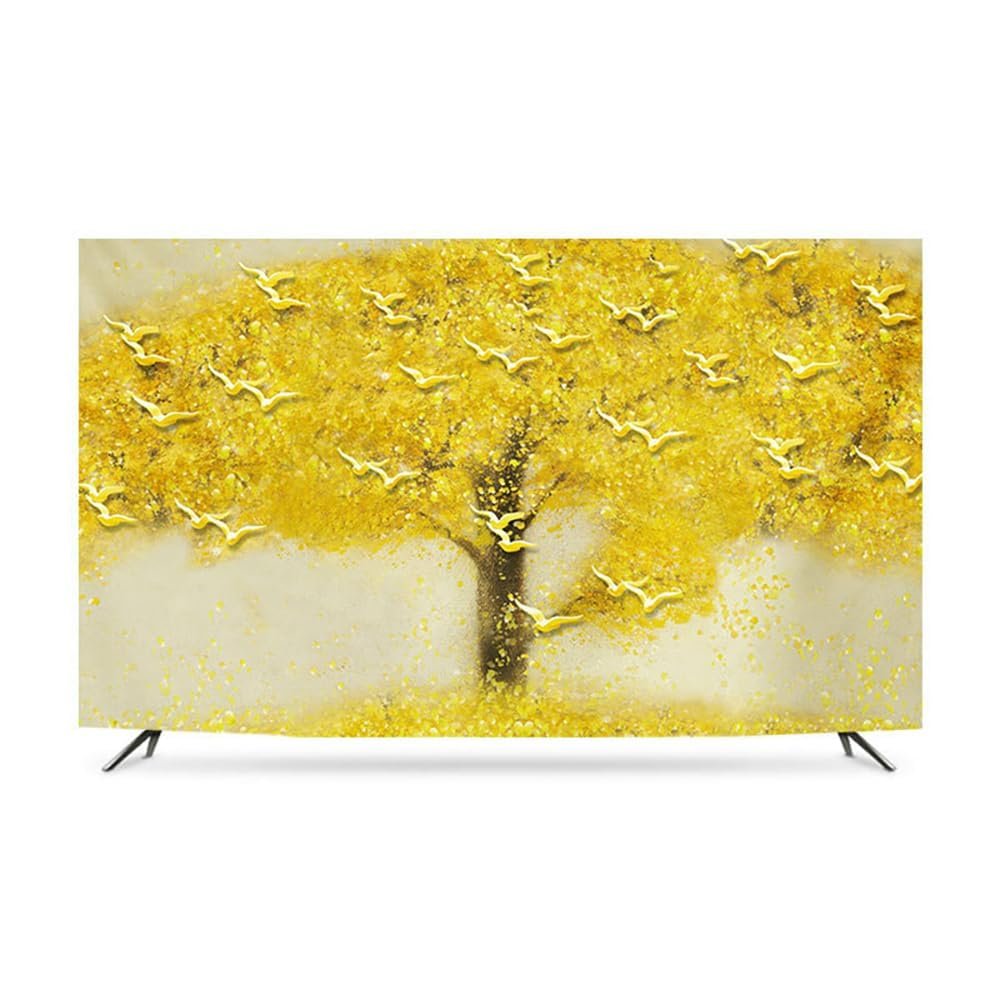 32-80 Inch Indoor TV Dust Cover Computer Desktop Cover Dustproof LCD Screen Protector Ultra-Soft Breathable Fabric Bedroom/Living Room Decoration-Tree1||49-52inch
