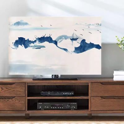 32-80 Inch Indoor TV Dust Cover Art Cloth Design Dustproof LCD Screen Protector Breathable & Water-Resistant Easy To Install Fits Most Flat Screens-Scenery2||55inch