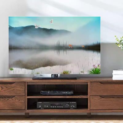 32-80 Inch Indoor TV Dust Cover Art Cloth Design Dustproof LCD Screen Protector Breathable & Water-Resistant Easy To Install Fits Most Flat Screens-Scenery1||58-60inch