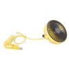 Car Fan LED Light Air Vent Clip Fan 3 Speed Strong Wind USB Charging Cars Tables Office (Yellow) view 1