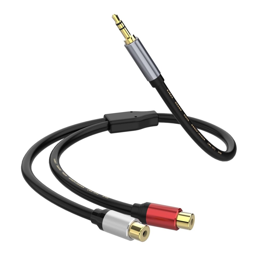 3.5mm Stereo Cable Auxiliary Adapter Cord Compatible for MP3 Players Laptops and Amplifiers 30cm Gold Plate Connectors