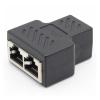 1pcs 1 to 2 Ways RJ45 LAN Ethernet Network Cable Female Splitter Connector view 2