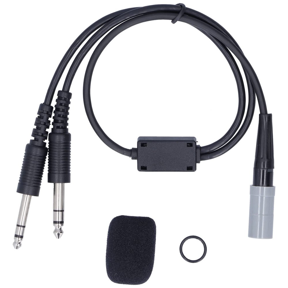 Aviation Headset Adapter, High Density Sponge, Fiber Cable, GA 2 Plug, 22.8in Length - Durable Shielded Wire, Portable Design, Fixed Wing Aircraft Compatible