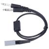 Aviation Headset Adapter, High Density Sponge, Fiber Cable, GA 2 Plug, 22.8in Length - Durable Shielded Wire, Portable Design, Fixed Wing Aircraft Compatible view 3