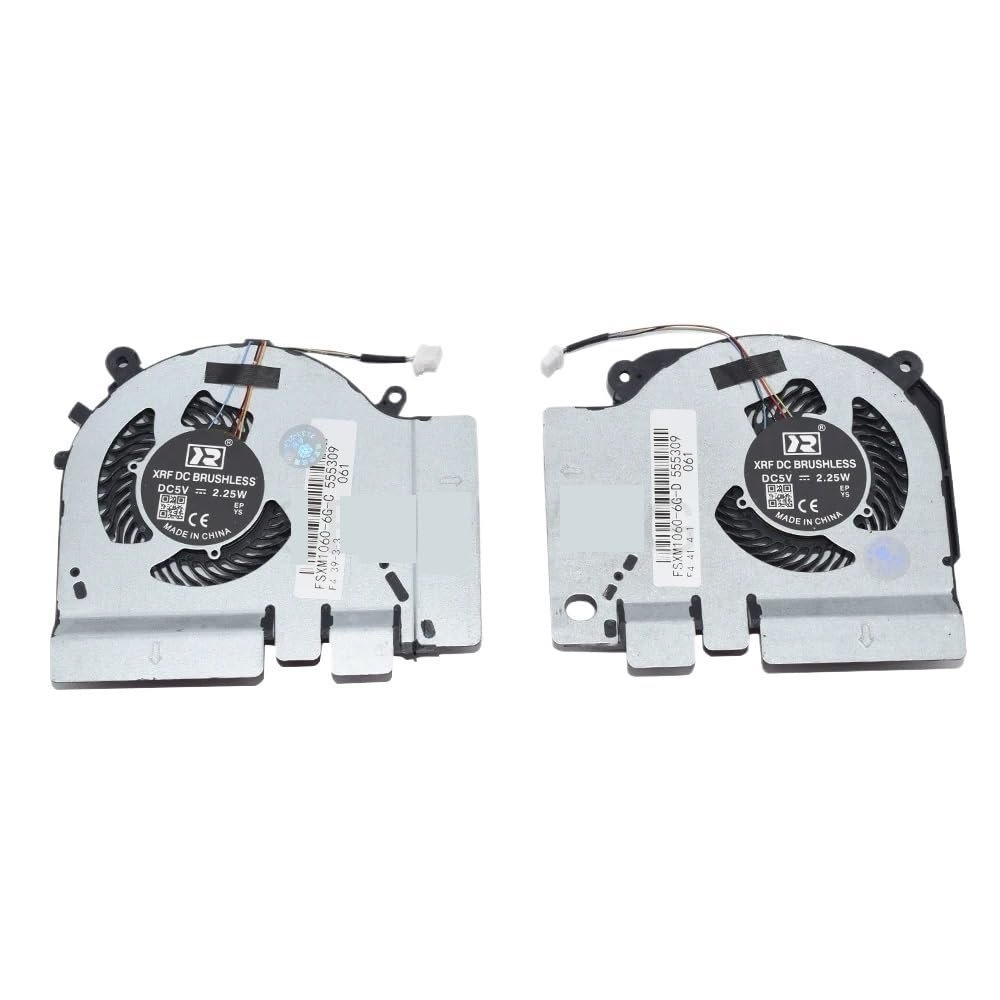 Laptop CPU Cooling Fan for Xiaomi Mi Gaming Notebook 5V 12V 171502-AA AD AB AK AM GTX1050 1060 RTX2060 EG75071S1-C010/C020-S9A(5V CPU and GPU Fan)