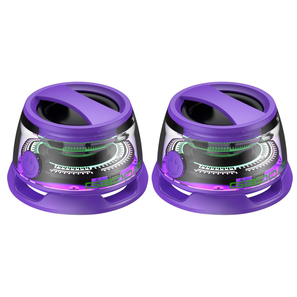 Hounyoln 2 Pcs G200 Magnetic Bluetooth Speaker,Multifunctional Portable Mini Speaker with RGB Color Light Show-3D Surround Sound Effect,Birthday (Purple)