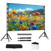 84-180inch Projector Screen with Stand, Portable Projection Movie Screen 16:9 4K for Indoor Outdoor Home Theater Backyard Cinema, with Carry Bag(150inch(16:9)) view 1
