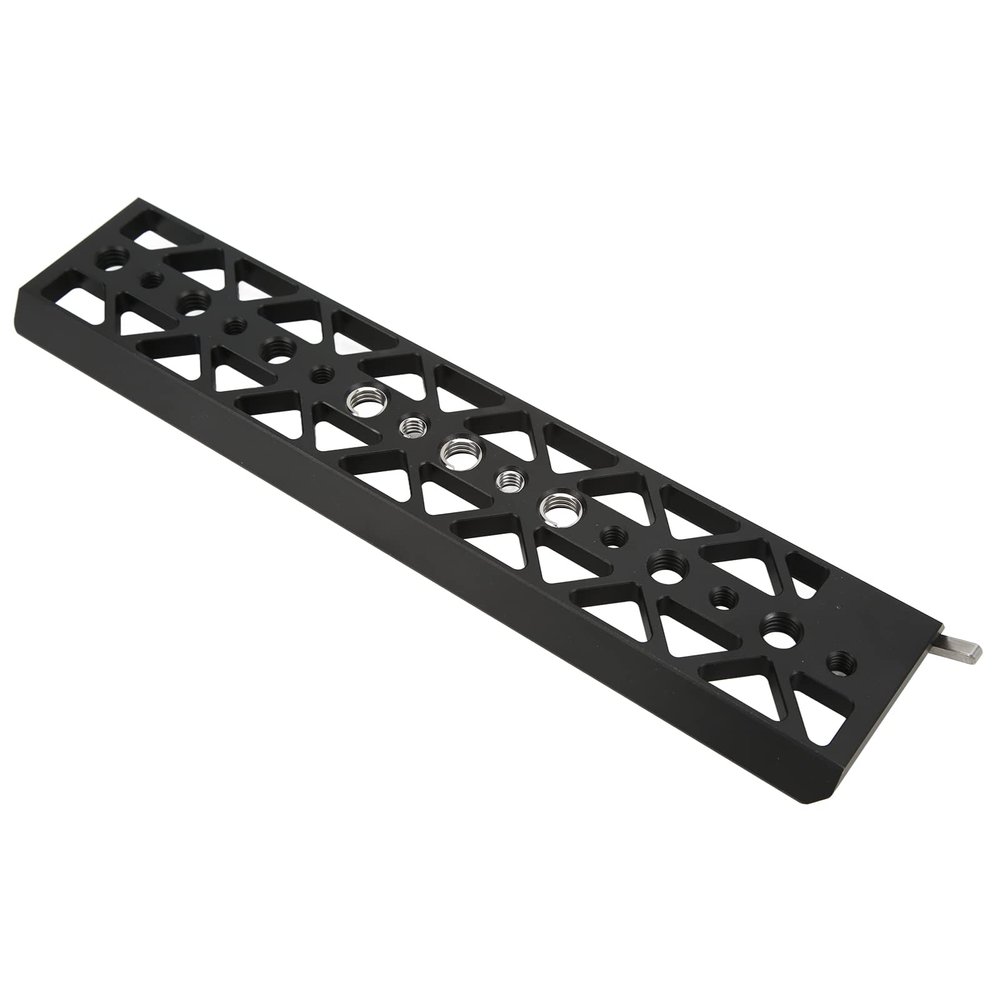 Camera Safety Dovetail Plate with 3/8 1/4 Inch Screw Hole, Aluminum Alloy, 25cm Length - Anti Slip Design, Lightweight Hollow Structure, Compatible with Tripod and Camera Cage