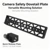 Camera Safety Dovetail Plate with 3/8 1/4 Inch Screw Hole, Aluminum Alloy, 25cm Length - Anti Slip Design, Lightweight Hollow Structure, Compatible with Tripod and Camera Cage view 2