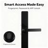 Smart Door Entry Lock, Digital Keypad Fingerprint Password Card Keyless Entry for 35-80mm Doors - Weatherproof IP65, Five Unlocking Methods, Ideal for Office and Bedroom view 2