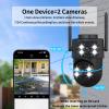 dzcctvipc 2K Dual-Lens WiFi Home Security Camera, Indoor/Outdoor Use, 360 Motion Tracking, Color Night Vision, IP65 Weatherproof, Two-Way Talk, Smart Camera, Works with Alexa & Google (No SD Card) view 2
