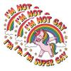(3 Pack) Rainbow Unicorn Decals - LGBT Pride Stickers - Super Gay Rainbow Decal - 3 Inches On Longest Side - Easy Peel & Apply - Made in USA - 3MCS7703 view 1