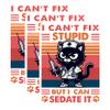 (3 Pack) Funny Cat Nurse Decals - I Cant Fix Stupid - Laptop Decals - 3 Inches On Longest Side - Easy Peel & Apply - Made in USA - 3MCS6137 view 1