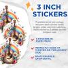 (3 Pack) Guitar Rainbow Decals - Floral Music Sticker - Love Tunes Laptop Decal - 3 Inches On Longest Side - Easy Peel & Apply - Made in USA - 3MCS7620 view 2