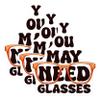 (3 Pack) You Need Glasses Decals - Retro Style - Eyeglasses Stickers - 3 Inches On Longest Side - Easy Peel & Apply - Made in USA - 3MCS6838 view 1