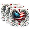 (3 Pack) American Heart Decals - Winged Heart Decal - Patriotic Decal - 3 Inches On Longest Side - Easy Peel & Apply - Made in USA - 3MCS8724 view 1