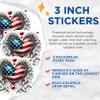 (3 Pack) American Heart Decals - Winged Heart Decal - Patriotic Decal - 3 Inches On Longest Side - Easy Peel & Apply - Made in USA - 3MCS8724 view 2
