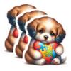 (3 Pack) Puppy Autism Decals - Heart Puzzle Decal - Laptop Decal - 3 Inches On Longest Side - Easy Peel & Apply - Made in USA - 3MCS8238 view 1