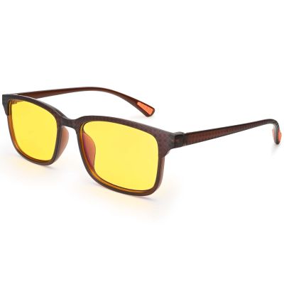 Dollger Night Vision Glasses for Driving Square Anti Glare UV400 Protection Lightweight Nighttime Yellow Eyewear for Men and Women