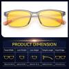 Dollger Night Vision Glasses for Driving Square Anti Glare UV400 Protection Lightweight Nighttime Yellow Eyewear for Men and Women view 4