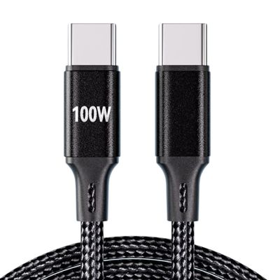 100W Fast Charging USB C Cable Type C to Type C 1M Nylon Braided Durability Charging Cord for Power Adapters