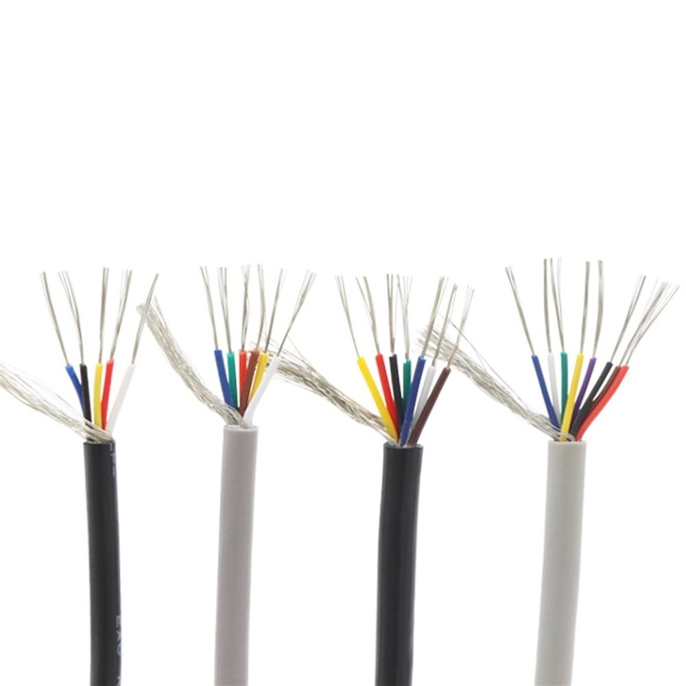 ACFFVBW Coiled Extension Cord, UL2547 10M Shielded Audio Cable 2-8 Cores 22-30AWG PVC Tinned Copper Wire(7Cores,24AWG)