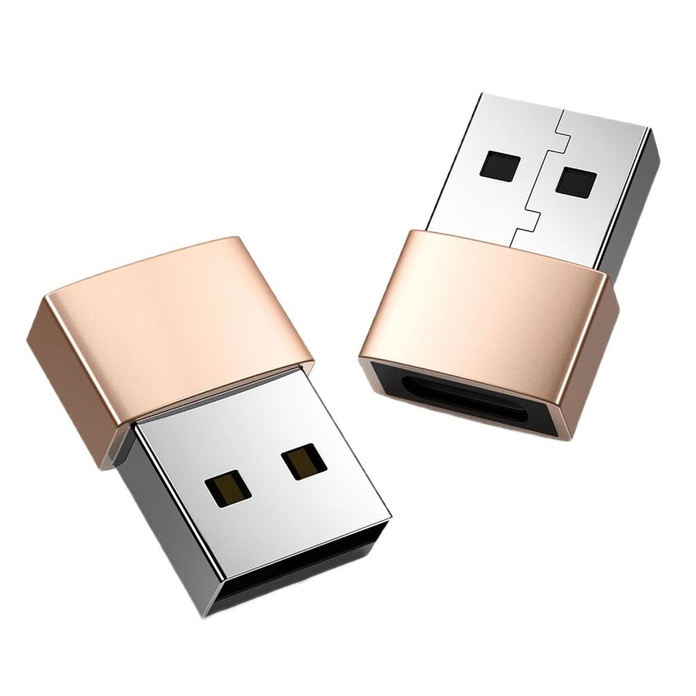 2Pack USB2.0 Male to Type C Female Adapter USB C Female to USB Male Adapter for Highly Speed Data Transfer Charging