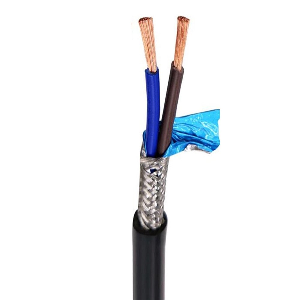 ACFFVBW Coiled Extension Cord, Control Signal Cable 2 Meters 22AWG 0.2-1.5mm2 Multiple Cores Shielded Loom Black(Black 1.5,2 Meter 2 core)