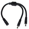 DC5525 Power Splitter Cable 1 Female to 2 Male 5.5mmx2.5mm Connector Cord for LED Strips Light and CCTV Cameras 23cm view 1