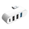 4 Port USB3.0 Hubs 180 Degree Rotatable USB Splitter with 3 USB Port 1 USB C Powered Data Port USB Extender for Laptop view 4