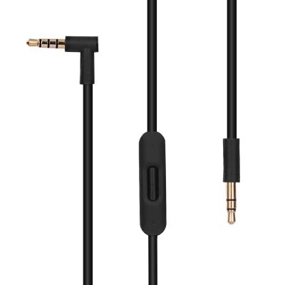 Aeisonsa Replacement Audio Cable Cord Wire Compatible with Beats Headphones Studio Solo Pro Detox Mixr Executive Pill Headphones Aux Cord with in Line Mic and Control (4.6FT, Black)
