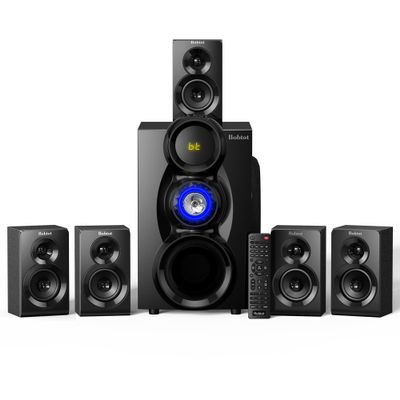 Bobtot Wireless Surround Sound System Home Theater System, 1000W Surround Speakers 8" Subwoofer 5.1/2.1 Channel Deep Bass with ARC Optical Bluetooth Karaoke Input